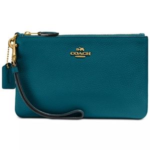 Coach Small Wristlet Pebbled Leather